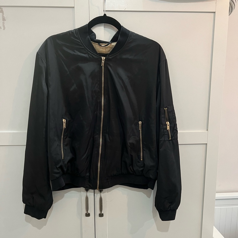 Zara black bomber jacket